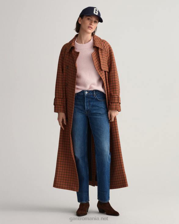 pulover din lână cu nervuri cu gâtul turnul 888T707 bujor de argint GANT femei