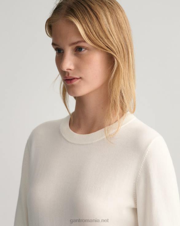pulover ușor din bumbac cu gâtul turnul 888T680 coaja de ou GANT femei