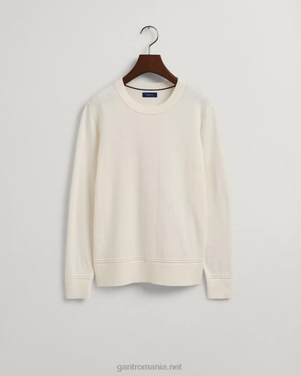 pulover ușor din bumbac cu gâtul turnul 888T680 coaja de ou GANT femei