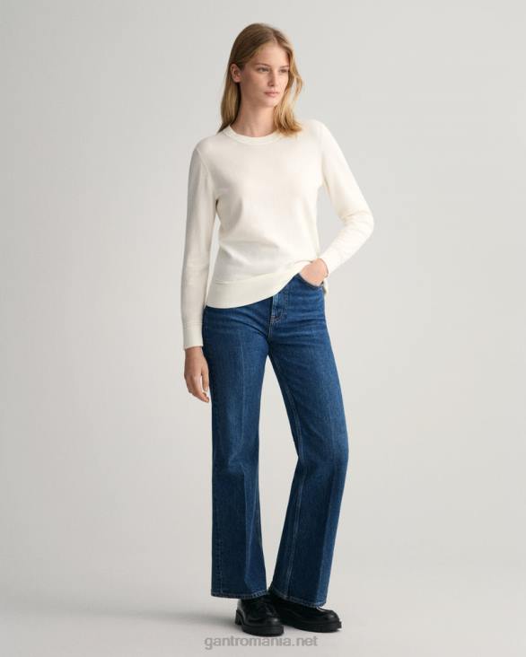 pulover ușor din bumbac cu gâtul turnul 888T680 coaja de ou GANT femei