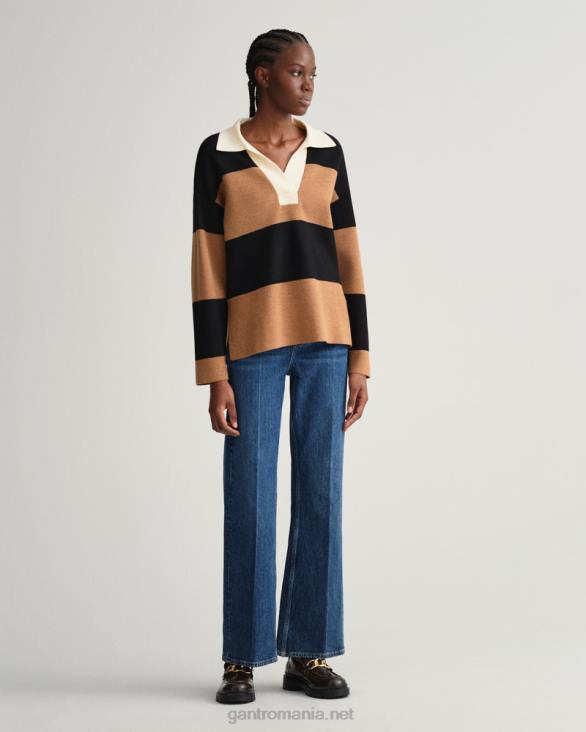 rugăt greu în dungi 888T658 nucă prăjită GANT femei