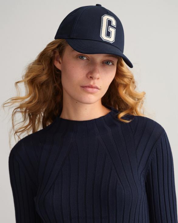 top tricotat cu nervuri 888T697 albastru de seară GANT femei