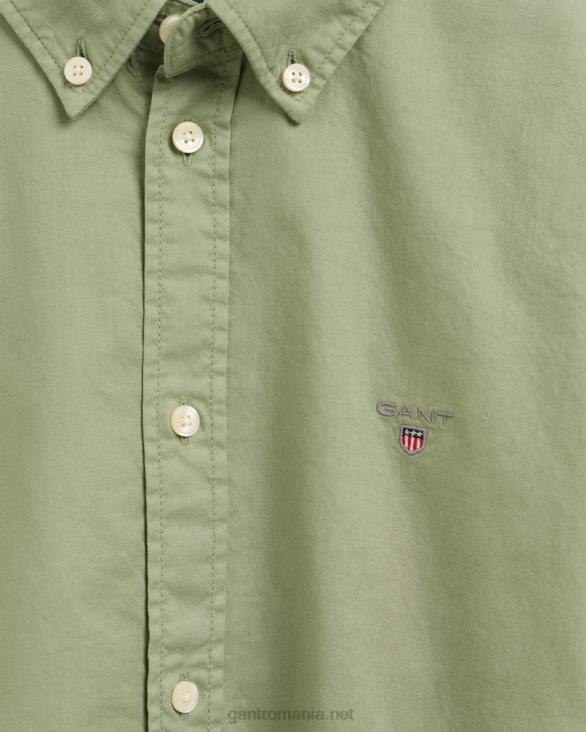 cămașă din twill de bumbac pentru adolescenți 888T833 verde de eucalipt GANT tineret