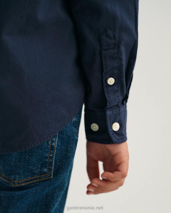 cămașă din twill de bumbac pentru băieți 888T831 albastru de seară GANT tineret