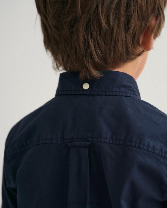 cămașă din twill de bumbac pentru băieți 888T831 albastru de seară GANT tineret