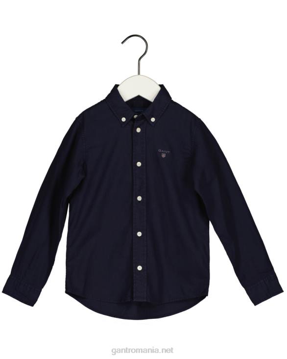 cămașă din twill de bumbac pentru băieți 888T831 albastru de seară GANT tineret