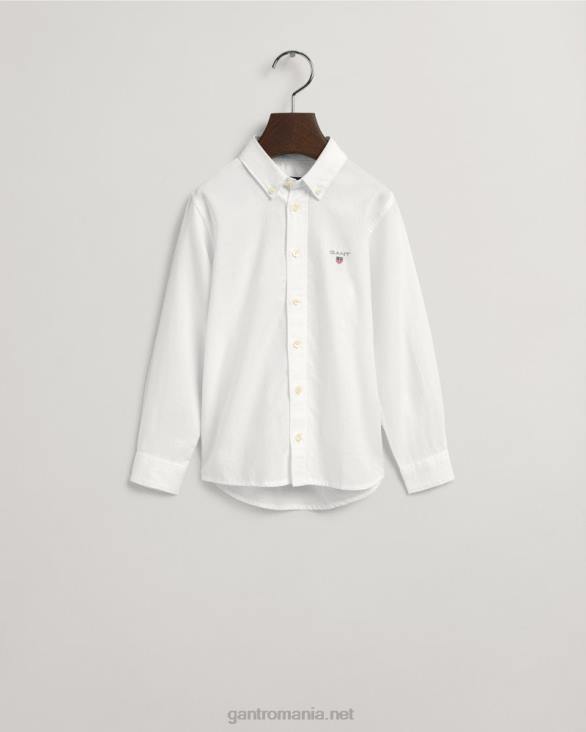 cămașă oxford de arhivă pentru copii 888T838 alb GANT tineret