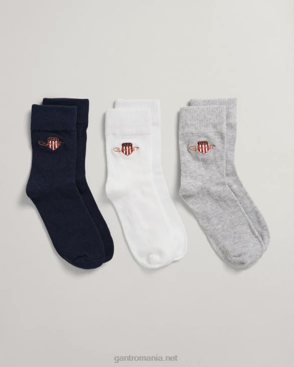 șosete pentru scut de arhivă pentru copii, pachet de 3 888T871 melange gri deschis GANT tineret
