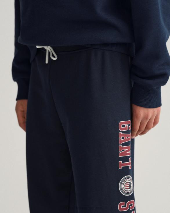 pantaloni de scut pentru adolescenți 888T827 albastru de seară GANT tineret