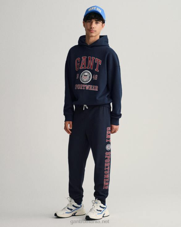 pantaloni de scut pentru adolescenți 888T827 albastru de seară GANT tineret