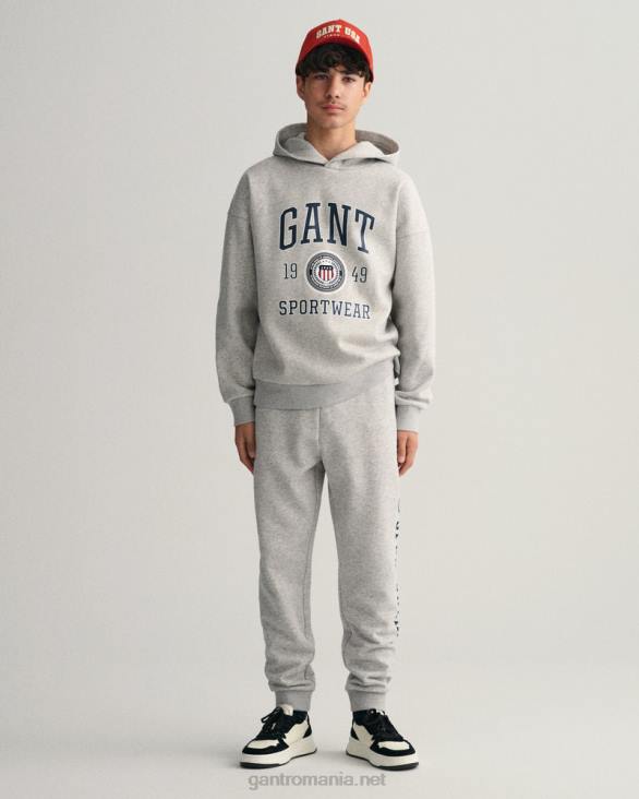 pantaloni de scut pentru adolescenți 888T828 melange gri deschis GANT tineret