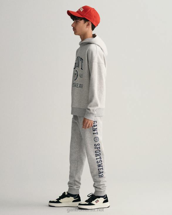 pantaloni de scut pentru adolescenți 888T828 melange gri deschis GANT tineret