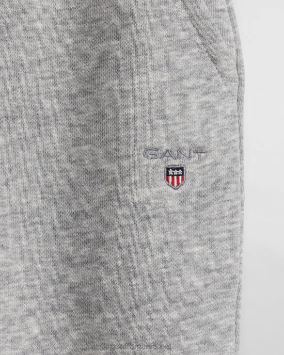 pantaloni de trening originali pentru baieti 888T830 melange gri deschis GANT tineret