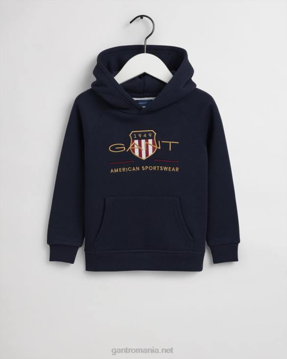 hanorac pentru copii archive shield 888T861 albastru de seară GANT tineret