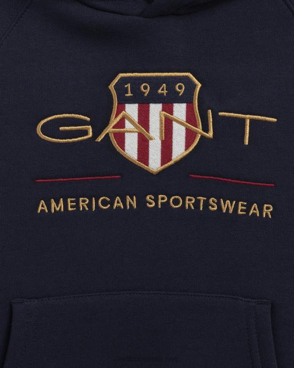 hanorac pentru copii archive shield 888T861 albastru de seară GANT tineret