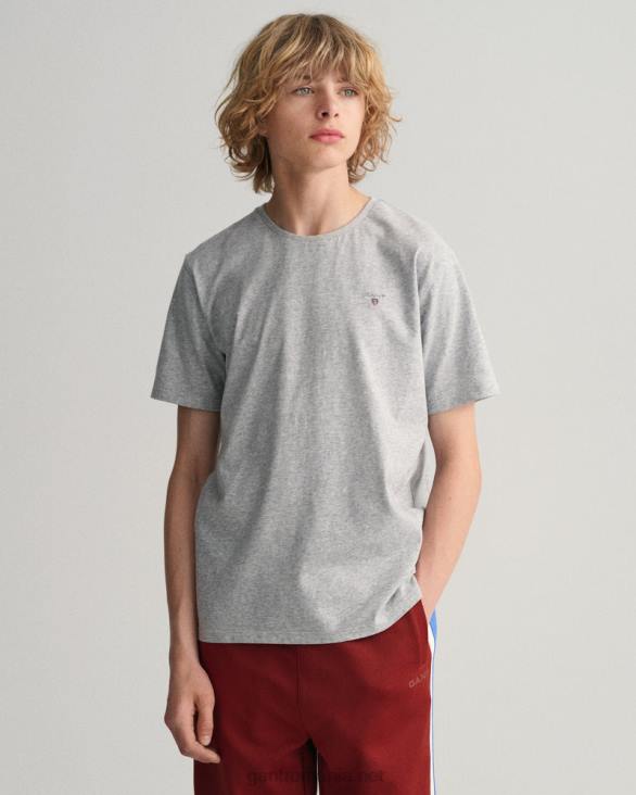 tricou original pentru adolescenți 888T798 melange gri deschis GANT tineret