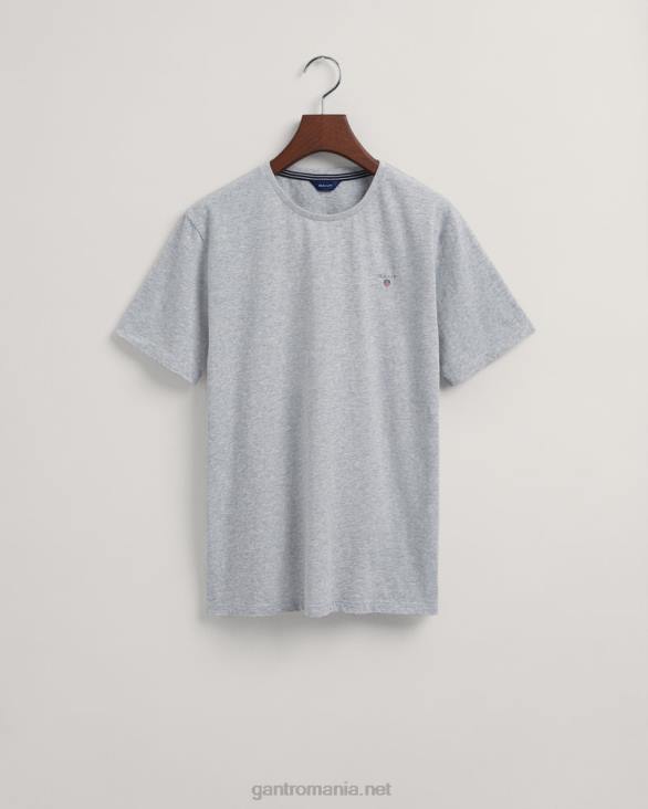 tricou original pentru adolescenți 888T798 melange gri deschis GANT tineret