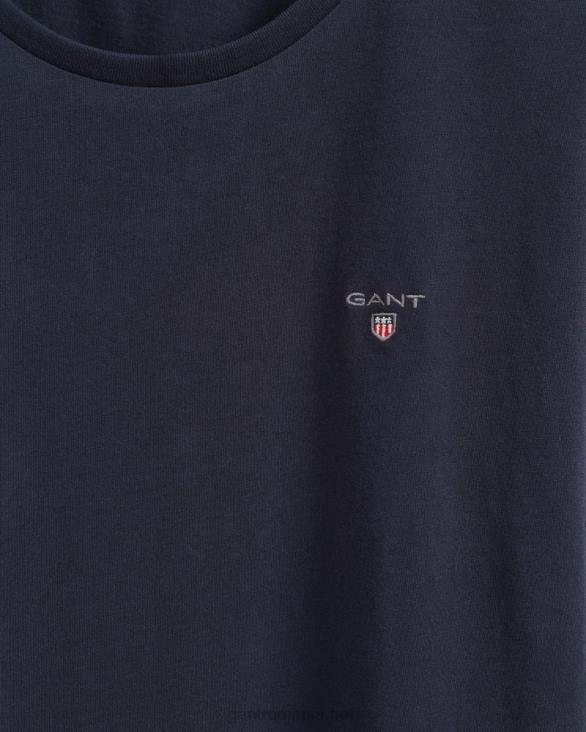 tricou original pentru adolescenți 888T807 albastru de seară GANT tineret