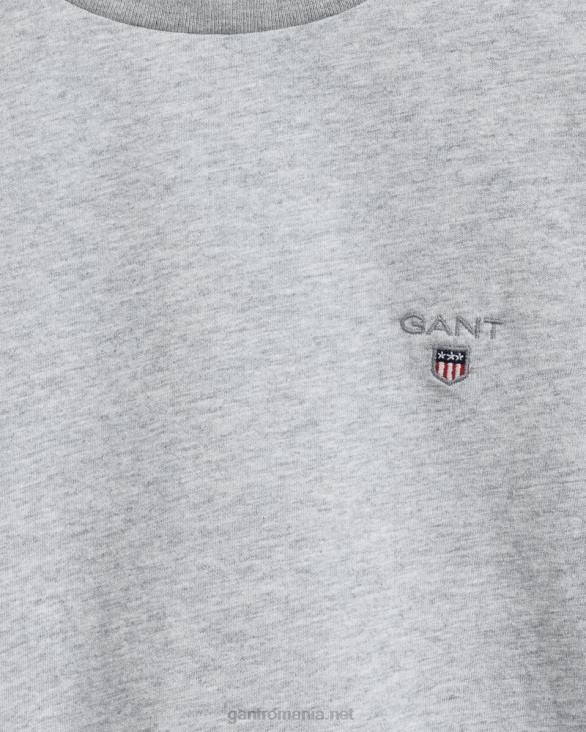 tricou original pentru copii 888T805 melange gri deschis GANT tineret