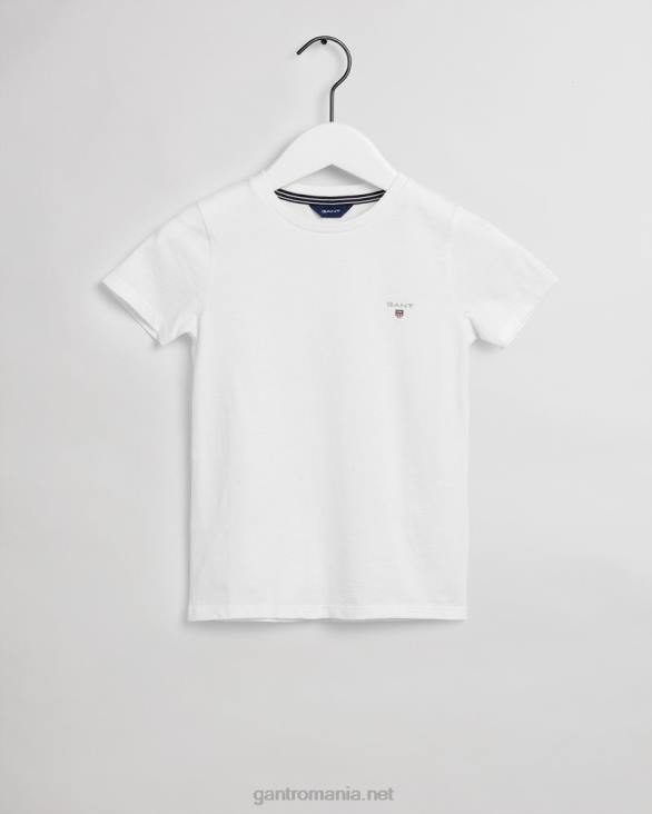tricou original pentru copii 888T818 alb GANT tineret