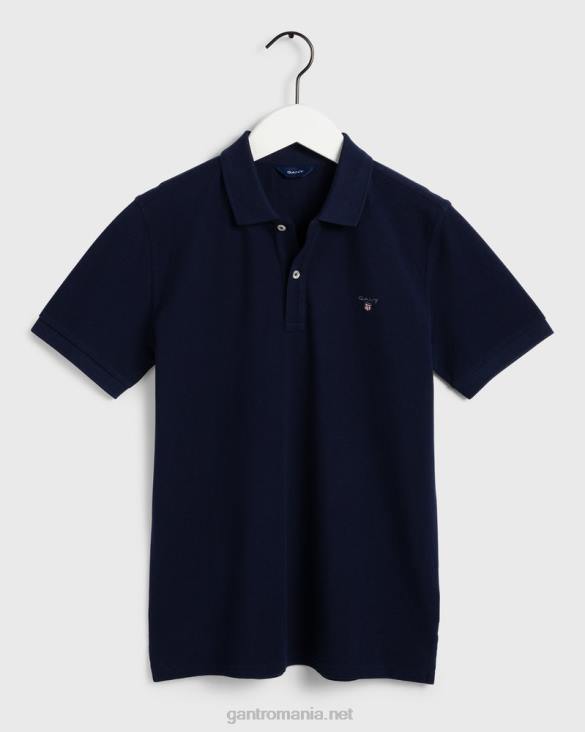 tricou polo original pentru adolescenți 888T795 albastru de seară GANT tineret