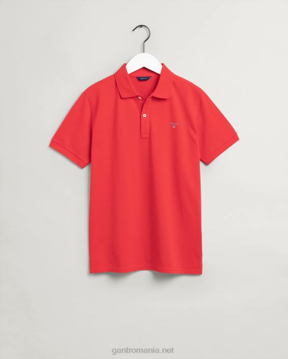 tricou polo original pentru adolescenți 888T796 Rosu aprins GANT tineret