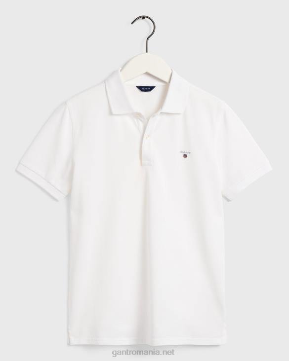 tricou polo original pentru adolescenți 888T809 alb GANT tineret