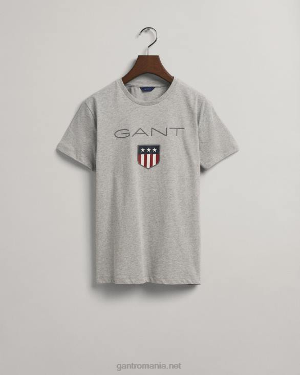 tricou scut adolescenti 888T800 melange gri deschis GANT tineret